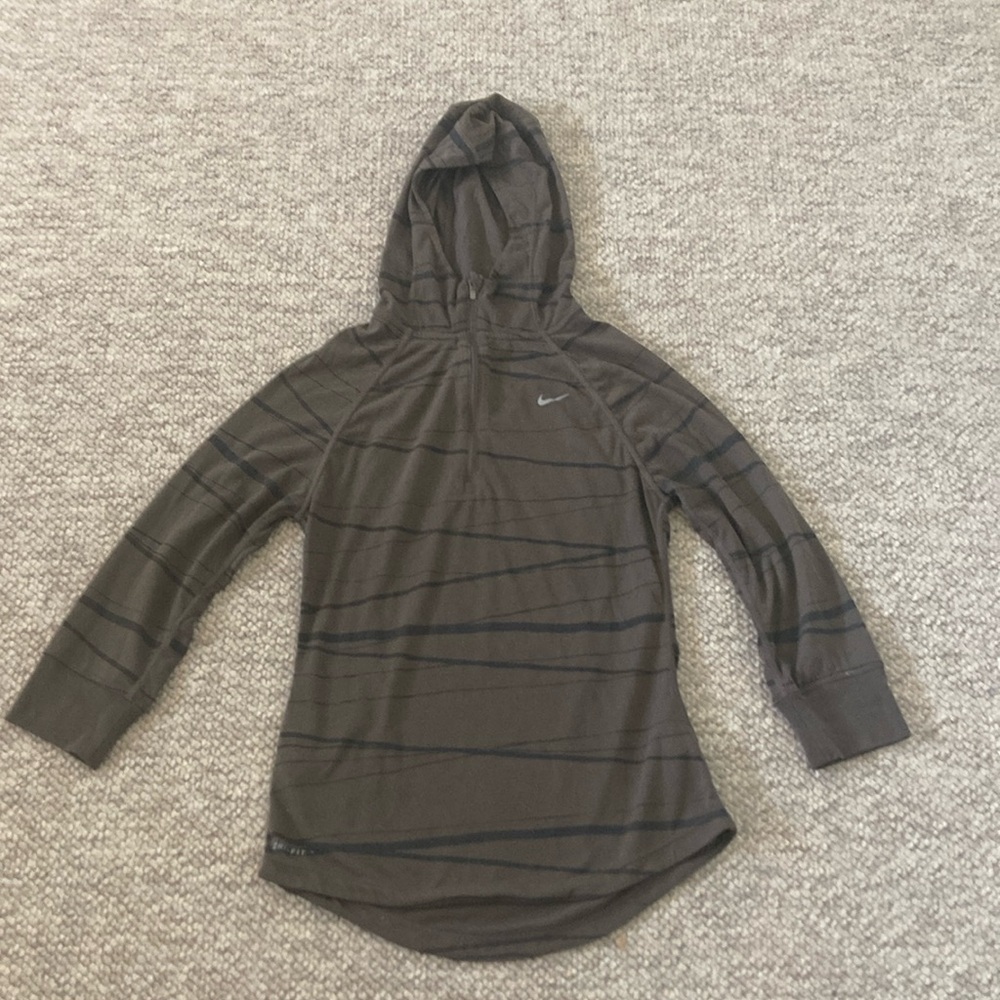 Nike Running brown Hooded Dri fit shirt Size Small